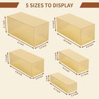 Acrylic Food Display Risers, Gold Risers Boxes 5Pcs Rectangular Display Stand Shelf Buffet Risers for Catering Dessert Buffet Table, Parties, Weddings, Collectibles Shoes Display(5pc)