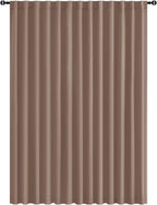 Hiasan Patio Sliding Room Divider Door Curtains - Extra Wide Privacy Room Thermal Insulated Blackout Curtain with Back Tab & Rod Pocket for Bedroom Partition(100 x 108 Inches, Khaki)