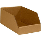 Aviditi Corrugated Cardboard Storage Bins, 6"x 12"x 4 1/2", Kraft, Pack of 50, for Warehouse, Garage and Home Organization