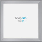 SnapeZo Silver 36x37 Poster Frame, 1.7" Aluminum Profile, Front-Loading Snap Frame, Wall Mounting, Wide Series