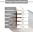 PSBM 128 Rolls 12 Inch x 1500 Feet 80 Gauge Stretch Film/Wrap, Heavy Duty Industrial Strength Clear Shrink Plastic Wrap for Moving, Packing, Shipping, Pallet Wrapping & Storage