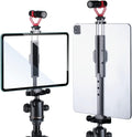 Metal Tablet Tripod Mount, 7.9-12.9in Ipad Holder, Rotatable Cold Shoe, 2 Acra Swiss QR Bracket, Universal Tablet Mount for Video Recording