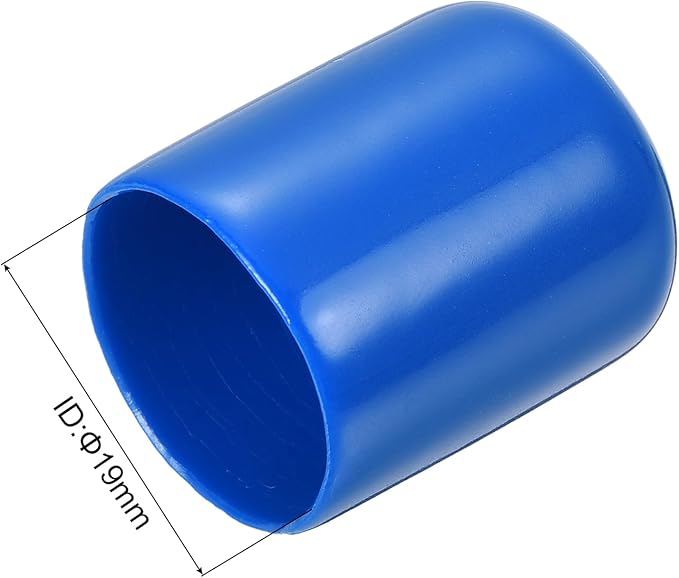uxcell 10pcs Rubber End Caps 19mm(3/4") ID Vinyl Round End Cap Cover Screw Thread Protectors Blue