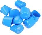 uxcell 10pcs Rubber End Caps 25mm(1") ID Vinyl Round End Cap Cover Screw Thread Protectors,Light Blue