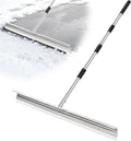 CAROD 33.4" Large Floor Squeegee for Concrete, Industrial Silicone Blade Squeegee for Floor with 63" Stainless Handle, Anti-Splash Curved Baffle Design for Garage, Factory, and Tough Cleaning Jobs
