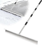 CAROD 33.4" Large Floor Squeegee for Concrete, Industrial Silicone Blade Squeegee for Floor with 63" Stainless Handle, Anti-Splash Curved Baffle Design for Garage, Factory, and Tough Cleaning Jobs