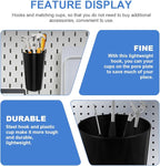 4 Sets Pegboard Hooks and Pegboard Cup Holders Kit with 8Cm Diameter Compatible with 500Ml Cups Multipurpose Workshop and Craft Room Organizer