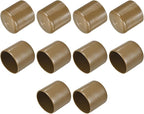 uxcell 10pcs Rubber End Caps 43mm ID Vinyl Round End Cap Cover Screw Thread Protectors Light Brown