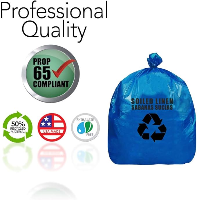 RESILIA Heavy Duty Soiled Linen Bags - Hospital Waste Disposal, Laundry Bag, Trash Liner, Sanitary Storage, OSHA Approved, 40 Gallon - 200 Bags, 38" W x 44" L, 1 Mil, 0.001 Inch, Made in the USA