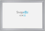 SnapeZo Silver 32x48 Poster Frame, 1.7" Aluminum Profile, Front-Loading Snap Frame, Wall Mounting, Wide Series