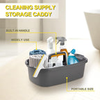 Cleaning Caddy, Cleaning Caddy Organizer with Handle, Plastic Tool Storage Cleaning Supply Caddy for College Dorm, Kitchen, Garden, Under Sink,Gray