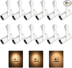 mirrea H Type LED Track Lighting Heads, Track Light Head with 24° to 60° Adjustable Beam Angle, 13.5W 90 CRI 3000K Warm White Painted, White Pack of 12