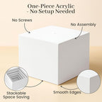 DomeStar 6PCS Buffet Risers and Stands Set, White Plastic Food Risers for Dessert Table Party Display - Cupcake, Cake, Fruit, Wedding Catering and Event Decoration