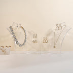 GemeShou Acrylic Jewelry Necklace Bust and Earring Display Stand, Transparent Necklace holder for selling, Clear 3D Jewelry Mannequin Holder 【Acrylic bust- set of 3】