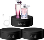 Hoteam Turner Cup Rotating Display Stand for Epoxy Glitter Tumbler Display Turner 360 Degree Tumbler Spinner Automatic Spinning Rotating Platform Mute Photography Turntable(Black,3 Pcs)