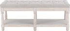 Kmax Storage Entryway Bench Tufted Shoe Rack Bench Wood Window Bench for Hallway Entrance Bedroom Corner, Beige