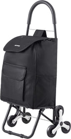 VEVOR Stair Climber Cart, 36L Capacity, Grocery Cart Laundry Stair Climbing Handcart with 6 Wheels & Oxford Cloth Bag, Foldable Stair Climber Hand Truck for Grocery Laundry, Black