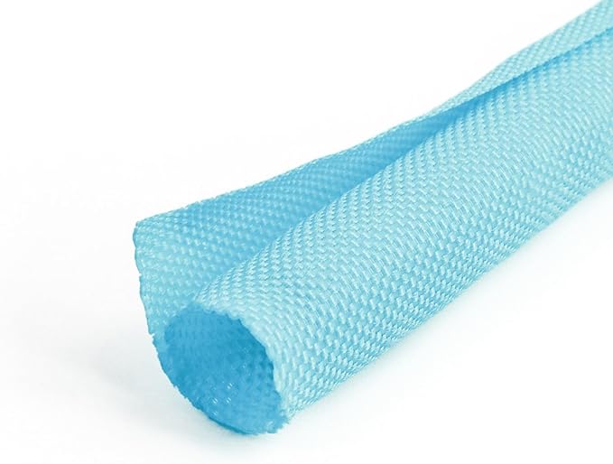 3/16 inch Split Braided Cable Management Sleeve for USB Cable Power Cord Audio Video Cable, Wire Loom Cord Protector from Cat Dog Chewing (Sky Blue, 25FT)