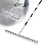 CAROD 33.4" Large Floor Squeegee for Concrete, Industrial Silicone Blade Squeegee for Floor with 63" Stainless Handle, Anti-Splash Curved Baffle Design for Garage, Factory, and Tough Cleaning Jobs