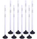 BESEA 8PCS 48" Traffic Delineator Posts with Detachable Base & High-Visibility Reflective Collars,White Durable Flexible Safety Cones for Work Zones, Parking Lots, and Roadways