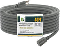 EP 40 Ft Outdoor Extension Cord, 12/3 SJTW Heavy Duty Extension Cable with 3 Prong Grounded Plug, 15 AMP Power Cord for Lawn, Garden, Appliances, Gray