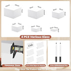 6Pcs Buffet Risers with Mini Sign and Maker, Acrylic Food Risers for Buffet Table, Catering Dessert Cake Stand for Party, Collectibles Jewelry Display Stand, White Cube Boxes Nesting Risers(10",9",8",7",6",5")