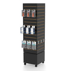 16”W * 16”D * 60”H Black Slatwall Tower - Rotating and Rolling - Slatwall Display Tower - Rotating Spinner Rack for Store Fixtures and Display Retail - Boutique, Home