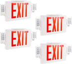 Gruenlich LED Combo Exit Sign, Emergency Light with 2 Adjustable Heads and Double Face, Back Up Batteries- US Standard Red Letter EXIT, UL 924 Qualified, 120-277 Voltage, 4-Pack