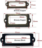 [32 Pack] Antique Copper Office Library File Drawer Cabinet Card Tag Label Holder Metal Frame 70mm x 33mm