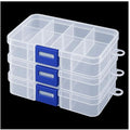 3pcs Clear Storage Small Parts Organizer Box Storage Bin With Dividers Multi Compartment for Beads Art DIY Tackle Box Organizer (8 - compartment in length)