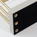 SANY DAYO HOME 3-Tier Earring Holder Organizer Stand, 105 Holes Gold Metal Earring Rack Jewelry Display Tree with Gray Wood Tray for Women and Girls