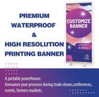 BillyPrint Custom Retractable Banners 24x63in with Standard Stand, Customizable Sign for Business, Events, Tradeshow, Advertising - Customized Prints with Travel Bag - 1 unit