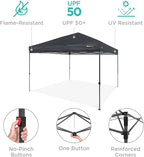 Best Choice Products 10x10ft 1-Person Setup Pop Up Canopy Tent Instant Portable Shelter w/ 1-Button Push, Case, 4 Weight Bags - Gray