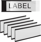 LLPT Magnetic Label Holder 4" x 2" 26 Packs C Channel White Paper Cards Protective Film Strong Removable for Shelf White Board Toolbox Metal Wall Cabinet Drawer(MH42026)