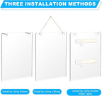 EHWINE 4 Pack 8.5x11 Wall Mount Acrylic Sign Holder, Acrylic Wall Sign Photo Menu Flyer Display Holder, Plastic Clear Picture Adhesive Frames for Office Business Store (Provide Mounting Screws)