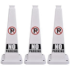 OrangeStar 3-Pack 28" No Parking Cones, Large 4-Sided Traffic Cones with Heavy Rubber Base for Parking Lot Control, Safety, Driveway | Indoor Outdoor Use