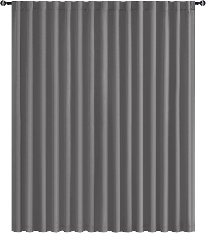 Hiasan Privacy Room Divider Patio Sliding Door Curtain Extra Wide Blackout Thermal Insulated Curtains with Back Tab & Rod Pocket for Bedroom Partition Living Room (120 x 96 Inches, Light Grey)