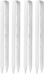 4 Pcs U Shaped Stakes Heavy Duty Stainless Steel Ground Pegs, U Shape Rose Arch Ground Anchors for Weed Barrier Fabric Irrigation Tubing, Secure Fence and Outdoor Equipment with Ea