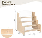 OMISTAR Greeting Card Display Stand, 4-tier Wooden Acrylic Sticker Display Rack, Portable Card Organizers, Blank Retail Display Shelf, Postcard Storage Holder for Counter, 11.8×9.8×11.8 in