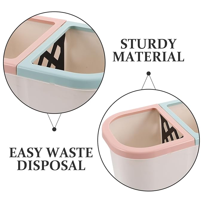 Dry Wet Separation Kitchen Garbage Can Narrow Dual Compartment Trash Bin for Home Office Compact Space-Saving Wastebasket Efficient Sorting for Bathroom and Kitchen