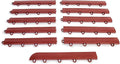 Big Floors Transition Edge Kit, Durable Interlocking Modular Garage Floor Edging, Compatible with RaceDeck, GarageTrac and GarageDeck Products (Brick Red, 11 Pack, Fem)
