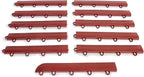 Big Floors Transition Edge Kit, Durable Interlocking Modular Garage Floor Edging, Compatible with RaceDeck, GarageTrac and GarageDeck Products (Brick Red, 11 Pack, Fem)