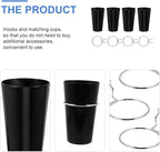 4 Sets Pegboard Hooks and Pegboard Cup Holders Kit with 8Cm Diameter Compatible with 500Ml Cups Multipurpose Workshop and Craft Room Organizer