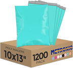Metronic Poly Mailers 10X13 1200Pack, Strong Adhesive Shipping Bags for Clothing, Waterproof Shipping Envelopes Mailers Poly Bags for Small Businesses, Flexible Packages Bags Teal