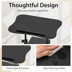 Tangkula Mobile Lectern Podium, Height Adjustable Podium Stand, Standing Sit-to-Stand Desk, Rolling Cart Laptop Desk with Swivel Top Movable Wheels & Storage