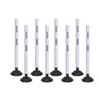 8 Pack Traffic Delineator Posts – High Visibility Reflective Safety Cones with Spring Base for Roadway, Parking, Garage, Construction Zones (White, 36 Inch)