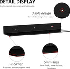 24 Inches Acrylic Wall Shelves 2 Pack, Floating Shelf for Wall Mounting, Acrylic Display Ledges for Funko Pop Figures, Home Décor, Living Room, Gaming Room, Plants(24 inch, Black)