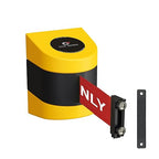 Crowd Control Warehouse - CCW Series WMB-220 Magnetic Wall Mount Retractable Belt Barrier - 15 Foot, Red with"Authorized Access ONLY" White Letters Belt with Yellow ABS Case
