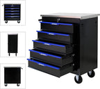 5 Drawer Rolling Tool Chest with Locker, 25.9" D Metal Movable Lockable Tool Cart Box Multi-Functional Hardware Storage Cabinet Box for Warehouse Basement Home Pantry Garage