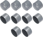 uxcell 10pcs Rubber End Caps 63mm(2 1/2 Inch) ID Vinyl Round End Cap Cover Screw Thread Protector Light Grey